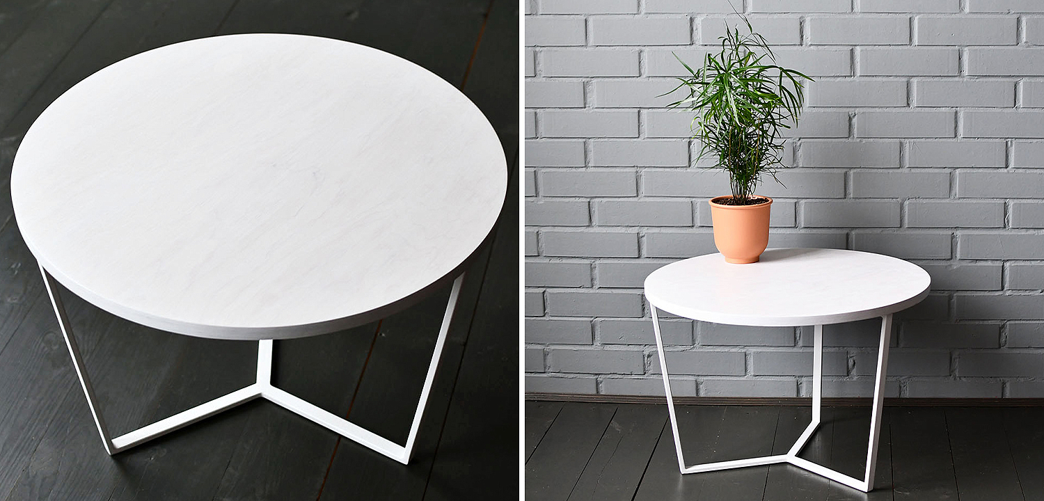 Кофейный стол Thea White Industrial Metal Rust Coffee Table Кофейный стол Thea White Industrial Metal Rust Coffee Table - Loft-Concept в Тюмени