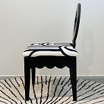 Дизайнерский стул с круглой деревянной спинкой Black and White Clover варинант исполнения - 4 | Loft Concept в Тюмени