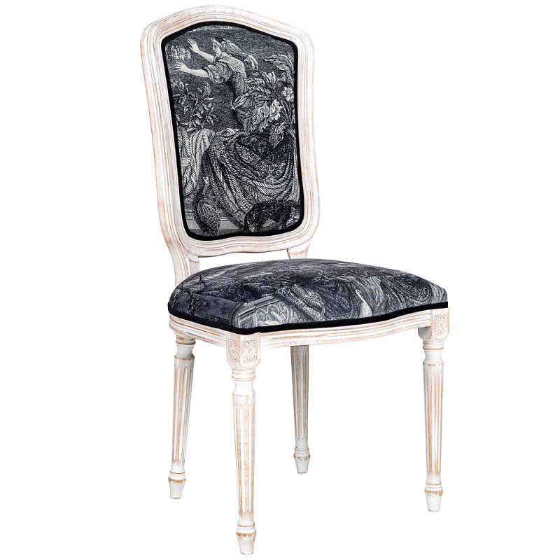 Стул Blois Stool Черно-белый Белый винтажная патина   в Тюмени | Loft Concept 