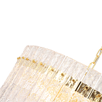 Люстра подвесная круглая с прозрачными рельефными стеклянными вставками и золотым основанием Textured Glass Chandelier варинант исполнения - 4 | Loft Concept в Тюмени