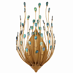 Бра настенное золотое с декором из бирюзовых элементов Peacock Tail варинант исполнения - 3 | Loft Concept в Тюмени