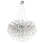 Люстра подвесная с прозрачными стеклянными подвесками в форме капель Диаметр 80 см Droplet Chandelier варинант исполнения - 4 | Loft Concept в Тюмени