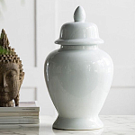 Ваза белая с крышкой однотонная Chinoiserie Ceramics варинант исполнения - 2 | Loft Concept в Тюмени