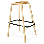 Барный стул со спинкой и мягкой обивкой с ромбами на 4-х деревянных ножках Голубой Велюр Ava Charm варинант исполнения - 4 | Loft Concept в Тюмени