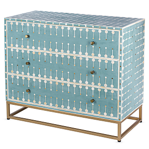 Комод голубой кость BONE INLAY 3 DRAWER