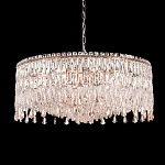 Люстра круглая с хрустальными подвесками на серебряном каркасе Roul Crystal Light варинант исполнения - 1 | Loft Concept в Тюмени