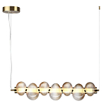 Подвесной светильник линейный с 7-ю рифлеными стеклянными шарами Marcelh Light варинант исполнения - 3 | Loft Concept в Тюмени
