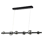 Люстра светодиодная линейная с 6-ю круглыми серыми плафонами Iona Chandelier Black  варинант исполнения - 1 | Loft Concept в Тюмени