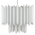 Люстра белая с гофрированным двойным абажуром Corrugated Double Lampshade варинант исполнения - 3 | Loft Concept в Тюмени