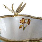 Ваза со стрекозой из фарфора с бронзовыми элементами Paradise Dragonfly варинант исполнения - 3 | Loft Concept в Тюмени