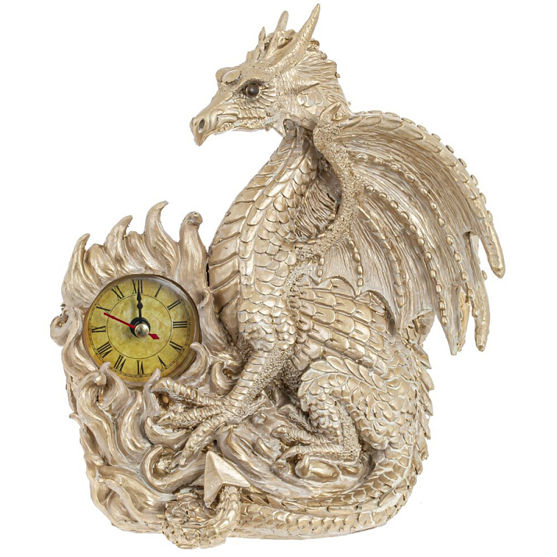 Часы в виде дракона Light Gold Dragon Clock Золотой Часы в виде дракона Light Gold Dragon Clock Золотой в Тюмени | Loft Concept