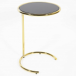 Приставной столик на золотистом основании с черной столешницей Noir варинант исполнения - 1 | Loft Concept в Тюмени