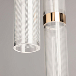 Люстра каскадная с прозрачными цилиндрическими плафонами Jenae Glass Tube Lighting варинант исполнения - 8 | Loft Concept в Тюмени