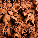 Панно из дерева пирамида из слонов Panel With Animals варинант исполнения - 2 | Loft Concept в Тюмени