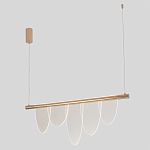 Люстра подвесная с пятью прозрачными элементами в форме лепестков и золотистым металлическим основанием DALI Tonin Casa варинант исполнения - 1 | Loft Concept в Тюмени