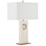 Настольная лампа из мрамора с тканевым прямоугольным абажуром Eternity варинант исполнения - 6 | Loft Concept в Тюмени