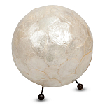 Настольная лампа из перламутра на металлическом каркасе Indonesian Egg варинант исполнения - 3 | Loft Concept в Тюмени