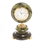 Часы настольные бронзовые из натуральных камней Мрамор и Змеевик Stone Clock варинант исполнения - 13 | Loft Concept в Тюмени