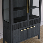 Витрина Primo со стеклянными фасадами и буфетом шпон Черный дуб варинант исполнения - 5 | Loft Concept в Тюмени