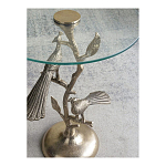 Столик с круглой стеклянной столешницей и корпусом в виде двух павлинов на ветке Table Two Peacocks варинант исполнения - 10 | Loft Concept в Тюмени