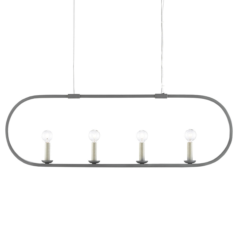 Люстра линейная в овальной раме Traditional Clean Lines Серый Люстра линейная в овальной раме Traditional Clean Lines Серый в Тюмени | Loft Concept