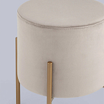 Бежевый пуф на золотистых ножках SANJAY варинант исполнения - 2 | Loft Concept в Тюмени