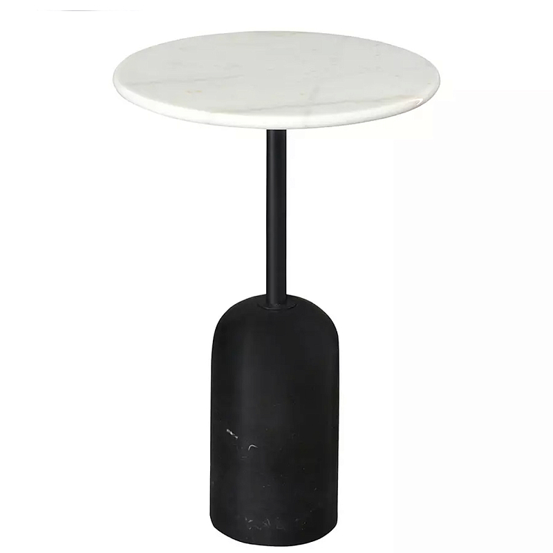 Кофейный столик с белой мраморной столешницей на черном основании Tall Coffee Black and White Table Белый Черный Кофейный столик с белой мраморной столешницей на черном основании Tall Coffee Black and White Table Белый Черный в Тюмени | Loft Concept