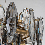 Люстра подвесная с овальными подвесками из стекла дымчатого цвета Harlow Crystal Round варинант исполнения - 4 | Loft Concept в Тюмени