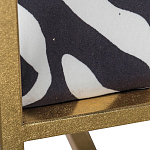 Кресло с металлическим золотистым каркасом и мягкой обивкой с чёрно-белым принтом зебры Wild animals варинант исполнения - 4 | Loft Concept в Тюмени