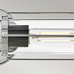Бра для ванных комнат горизонтальное с 2-мя прозрачным цилиндрическим плафонами на круглом основании Hinkley варинант исполнения - 8 | Loft Concept в Тюмени
