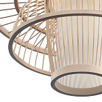 Подвесной светильник фигурный из деревянных прутьев с плафоном из натуральной ткани Light Inside the Cell варинант исполнения - 7 | Loft Concept в Тюмени