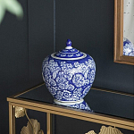 Ваза округлой формы с синей росписью и цветочным узором Blue & White Ornament варинант исполнения - 5 | Loft Concept в Тюмени