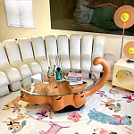 Дизайнерский журнальный стол с основанием в виде кота Bivan варинант исполнения - 3 | Loft Concept в Тюмени