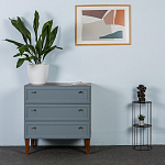 Комод серый из массива бука с 3-мя ящиками Wenge Light варинант исполнения - 5 | Loft Concept в Тюмени