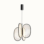 Люстра с гравировкой на акриловых плафонах Gravyura Black D 50 см варинант исполнения - 2 | Loft Concept в Тюмени