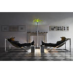 Дизайнерское кресло на металлическом каркасе с подставкой для ног Poltronova Mies Armchair варинант исполнения - 12 | Loft Concept в Тюмени