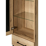 Шкаф-витрина в стиле лофт с чёрной стеклянной дверью Urban Style Space варинант исполнения - 3 | Loft Concept в Тюмени