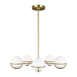 Люстра с 5-ю белыми шарообразными плафонами в сферические каркасах Feiss варинант исполнения - 2 | Loft Concept в Тюмени