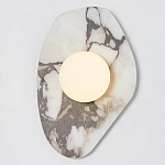 Бра с каменным основанием и плафоном из стекла в форме шара Shaw Marble Lighting варинант исполнения - 1 | Loft Concept в Тюмени