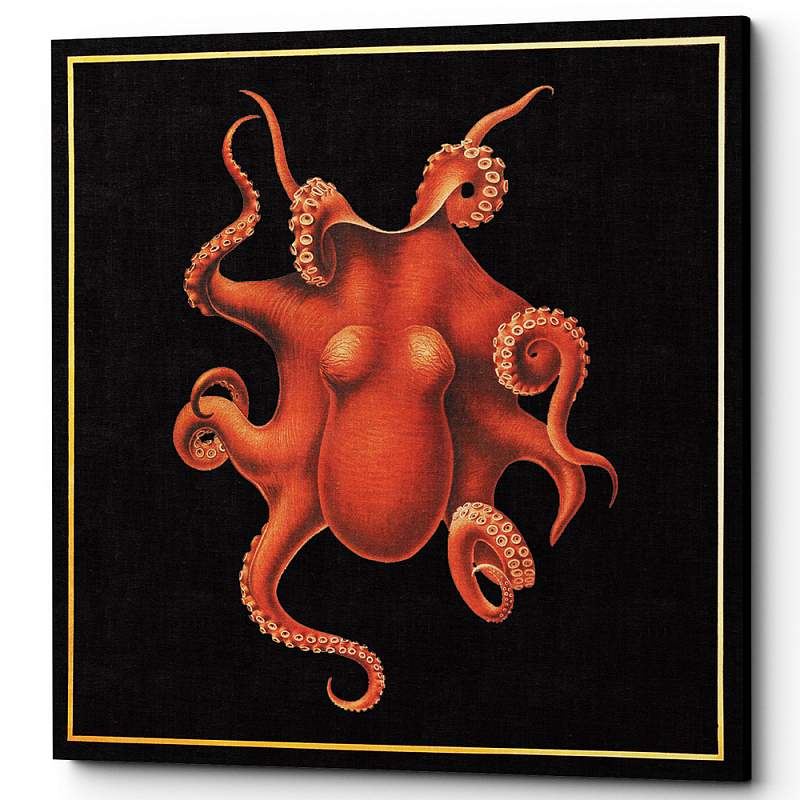 Постер Octopus Poster Черный Красный Постер Octopus Poster Черный Красный в Тюмени | Loft Concept
