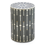 Приставной круглый столик с инкрустацией Mandika Bone Inlay Gray варинант исполнения - 2 | Loft Concept в Тюмени