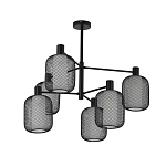 Люстра потолочная с абажурами из металлической сетки Loft Grid Pendant Gold варинант исполнения - 5 | Loft Concept в Тюмени