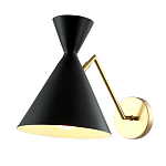 Бра черного цвета с конусообразным плафоном на золотом основании Loft Metal варинант исполнения - 2 | Loft Concept в Тюмени