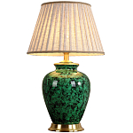 Настольная лампа с абажуром Beige Green Malachite Lampshade варинант исполнения - 1 | Loft Concept в Тюмени
