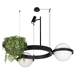 Подвесной светильник с 2-мя шарообразными плафонами и цилиндрическим спотом Light of Еyes варинант исполнения - 6 | Loft Concept в Тюмени