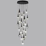 Люстра каскадная с 24-мя рельефными прозрачными плафонами в форме лепестков Glass Pod  варинант исполнения - 5 | Loft Concept в Тюмени