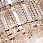 Люстра подвесная круглая с прозрачными хрустальными трубками и золотистым каркасом Диаметр 60 см Hexagon Tube Light варинант исполнения - 3 | Loft Concept в Тюмени