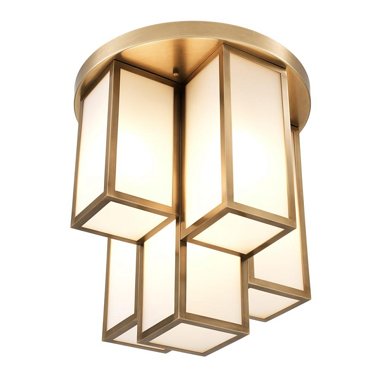 Потолочный светильник Eichholtz Ceiling Lamp Axel Antique brass Латунь Античная полированная Белый Потолочный светильник Eichholtz Ceiling Lamp Axel Antique brass Латунь Античная полированная Белый в Тюмени | Loft Concept