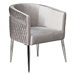 Стул серый велюровый со стеганной спинкой Focus on Convenience варинант исполнения - 1 | Loft Concept в Тюмени