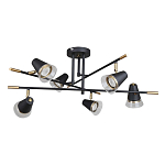 Потолочный светильник с конусообразными плафонами с контрастным сочетанием бронзы и глубоким черным цветом Aurika варинант исполнения - 2 | Loft Concept в Тюмени